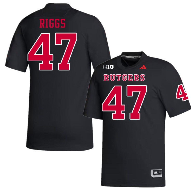 Men #47 Austin Riggs Rutgers Scarlet Knights 2024 College Football Jerseys Stitched-Black